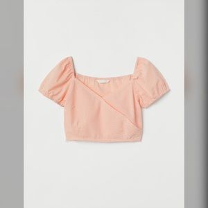 Light-Orange Short Pull Sleeves Top.